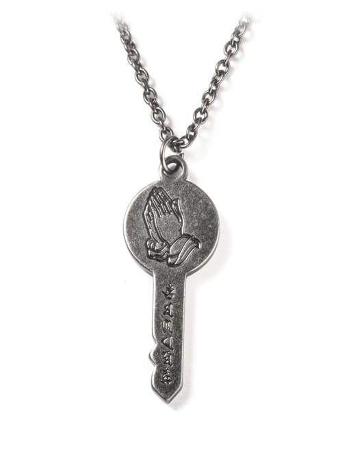 Ancient Titanium Steel Key Hip Hop Necklace