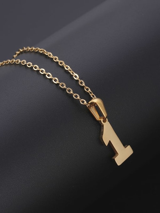 1 Stainless steel Minimalist Number  Pendant Necklace