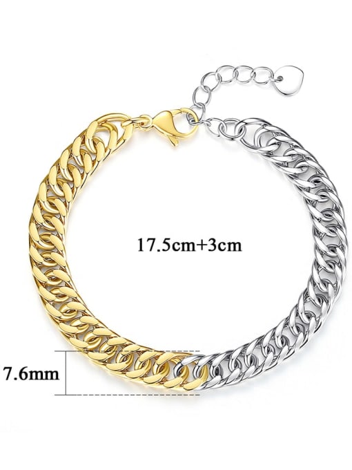 Teem Men Stainless steel Geometric Hip Hop Link Bracelet 1