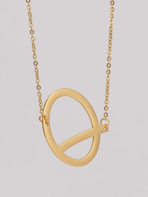 Q Stainless steel Minimalist  Letter Pendant Necklace