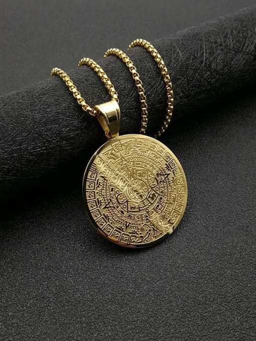 Gold +Chain 3mm*61cm Titanium Steel Religious Vintage Necklace For Men