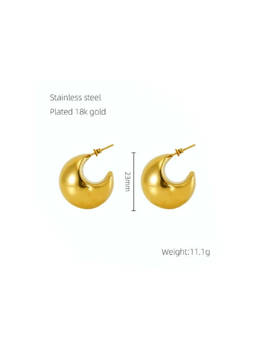 golden Stainless steel Geometric Minimalist Stud Earring