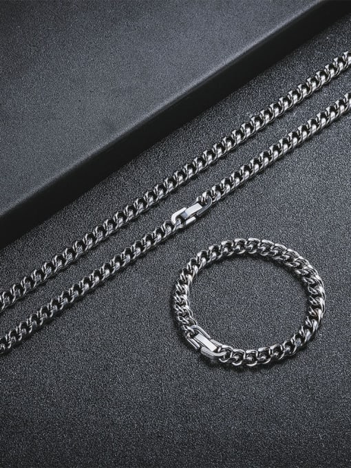 WOLF Titanium Steel Geometric Minimalist Necklace 3
