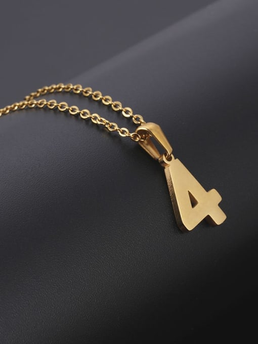 4 Stainless steel Minimalist Number  Pendant Necklace