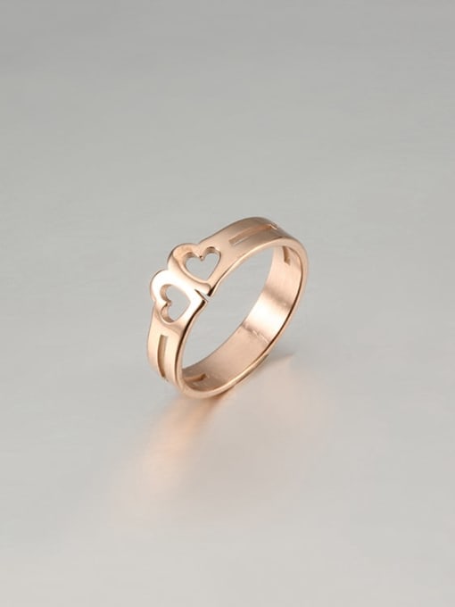 rose gold Titanium Heart Minimalist Band Ring