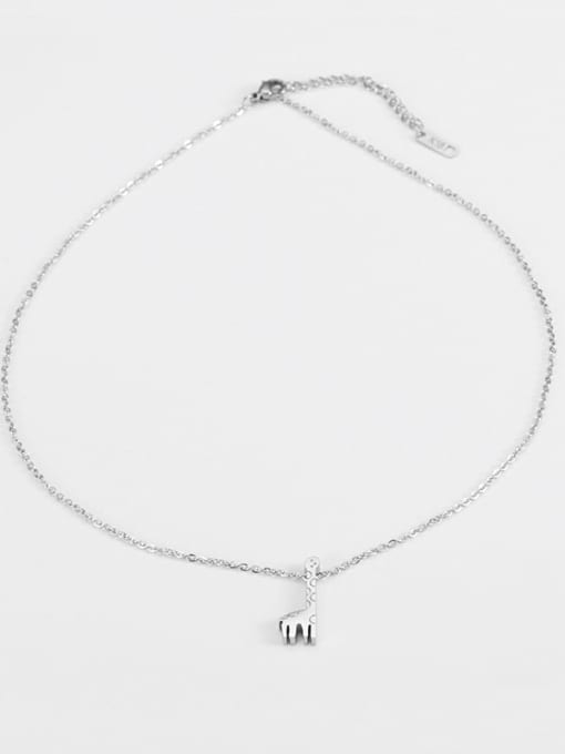 Ke Hong Titanium Simple Deer  Pendant Necklace 4
