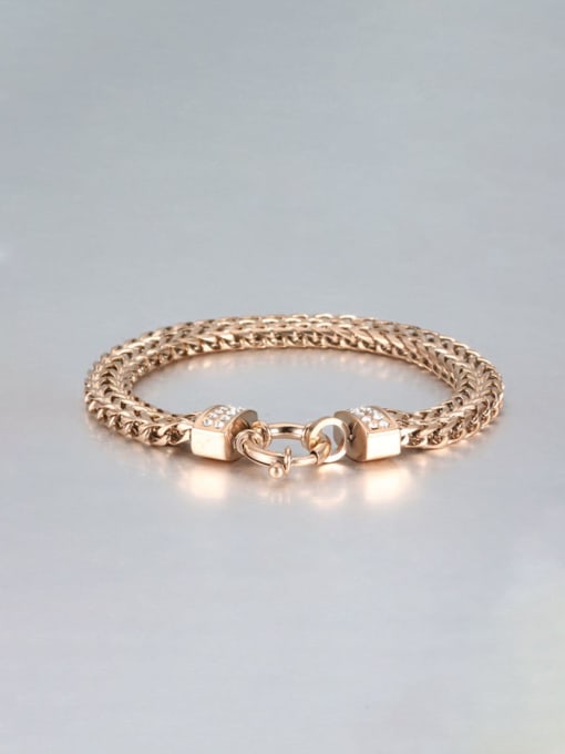 rose gold Titanium Double row Vintage Link Bracelet
