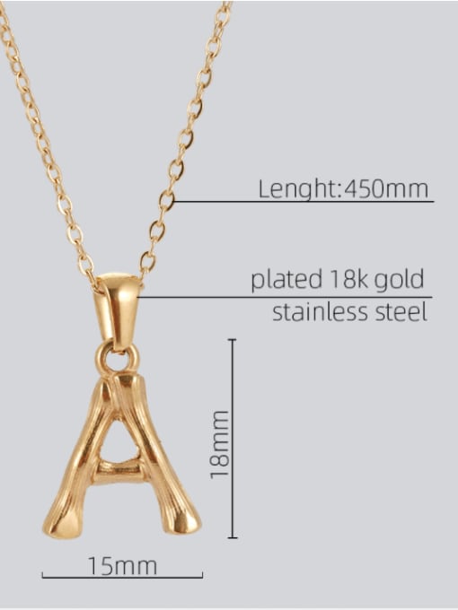 ZXIN Titanium Steel  Minimalist Letter Pendant Necklace 3