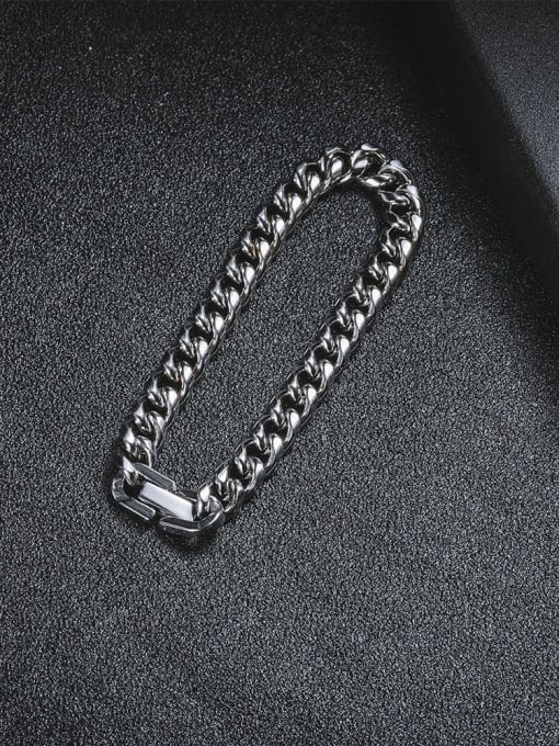 WOLF Titanium Steel Geometric Hip Hop Link Bracelet 3