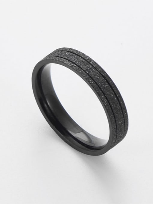 black Titanium Rosary Minimalist Band Ring