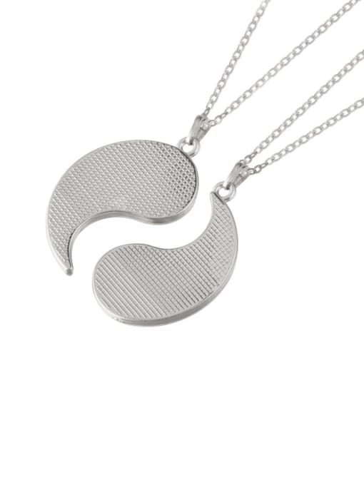 A pair of steel colors Titanium Steel Round  Yin And Yang Gossip Necklace
