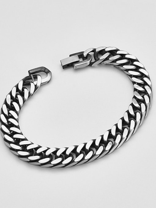 1.0cm retro Titanium Geometric smooth Bracelet