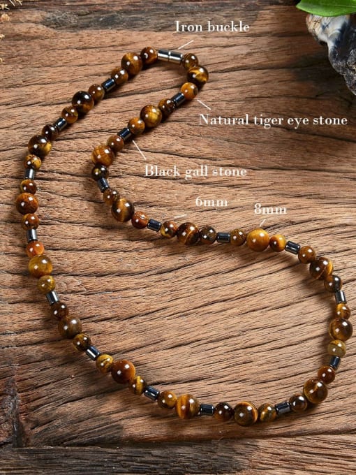 1 45cm Stainless steel Natural Stone Geometric Bohemia Beaded Necklace