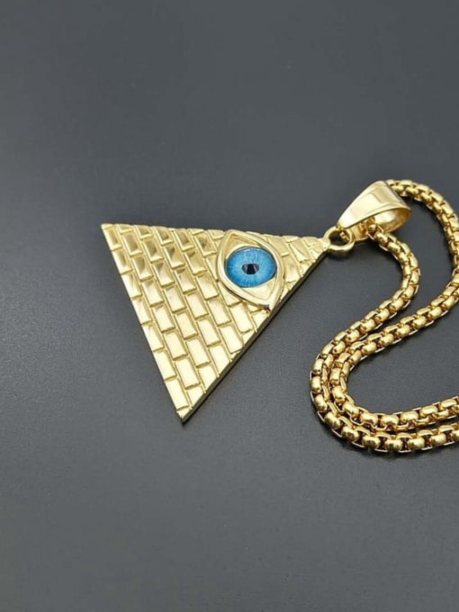 HI HOP Titanium Eye Triangle Hip Hop Necklace For Men 3