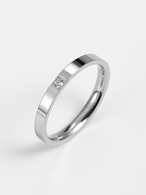 Steel color Titanium Cubic Zirconia Rosary Band Ring