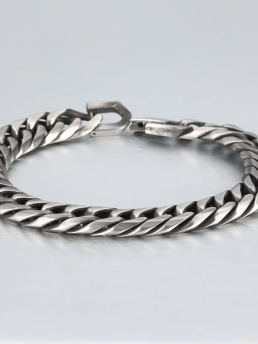 Retro (1.1cm wide) Titanium Geometric Minimalist Link Bracelet