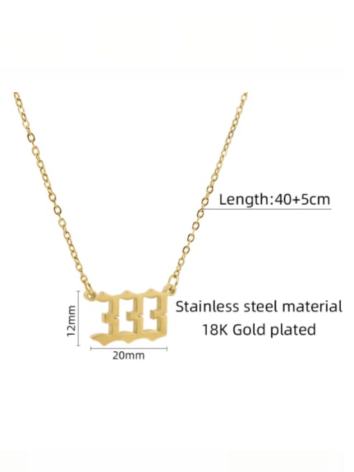 ZXIN Stainless steel Number Minimalist Necklace 3