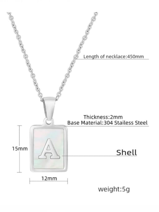 ZXIN Titanium Steel Shell Letter  Minimalist  Geometric Pendant Necklace 2
