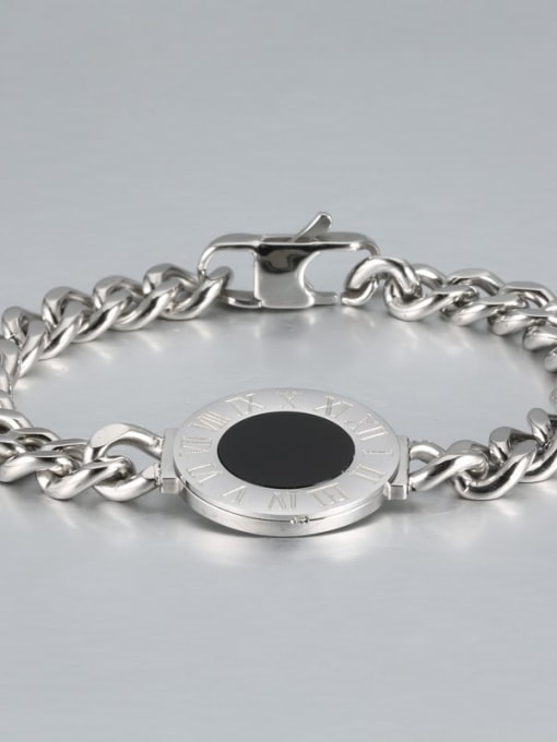 Steel color Titanium Number shell Luxury Bracelet