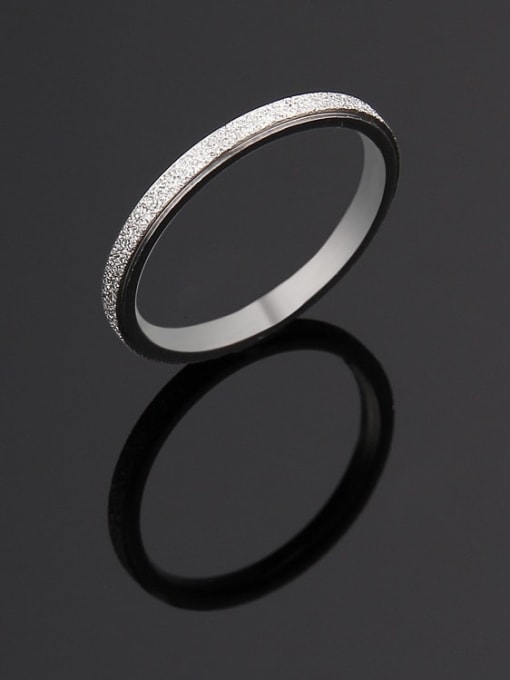 Steel color Titanium Round Minimalist Band Ring