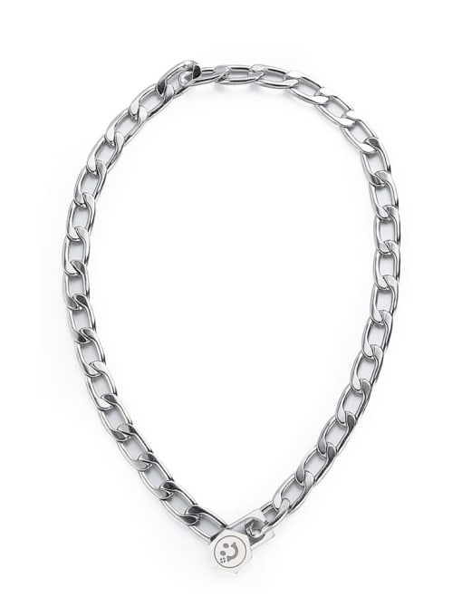 Necklace 42cm Titanium Steel Geometric Hip Hop Necklace