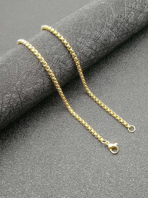 Gold Chain 3mm* 61cm Titanium Steel Rhinestone Lion Vintage Necklace For Men