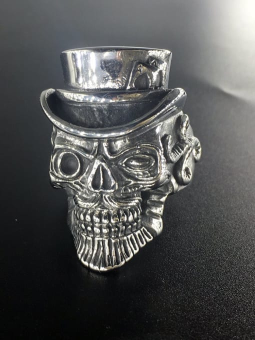 Mr.High Titanium Skull Vintage Band Ring 1
