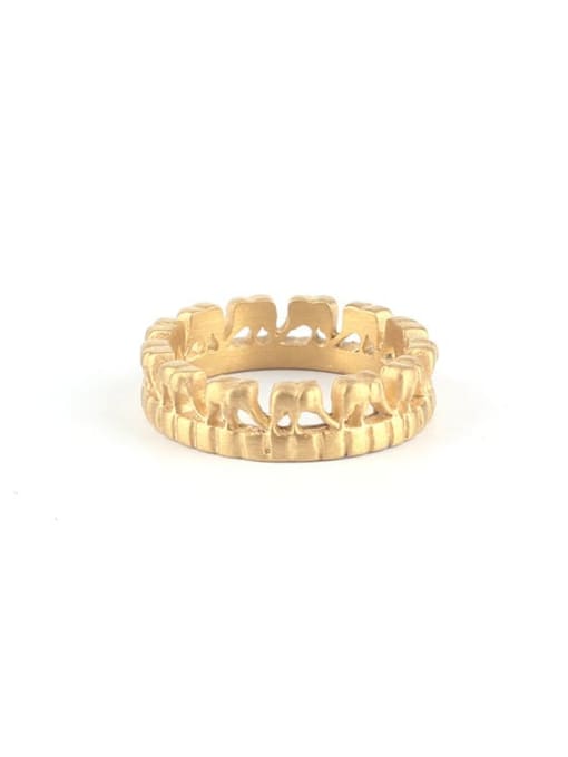 Gold (size 6) Titanium Steel Irregular Vintage Band Ring