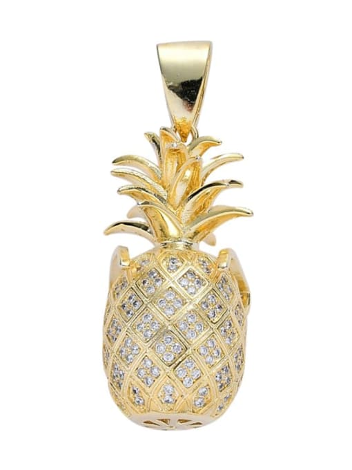 MAHA Brass Cubic Zirconia Pineapple Trend Necklace 2