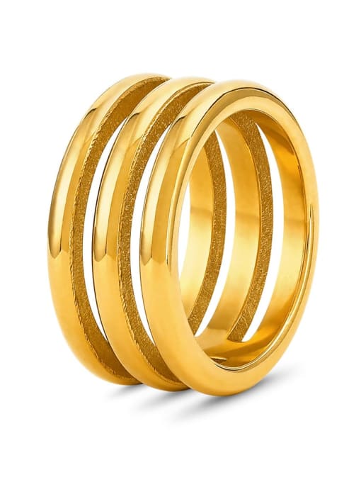 golden Titanium Steel Geometric Minimalist Band Ring