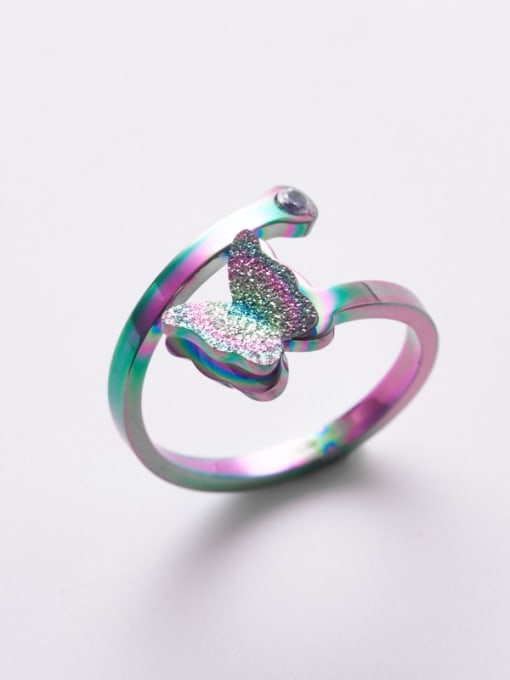 Seven colors Titanium Butterfly Minimalist Band Ring