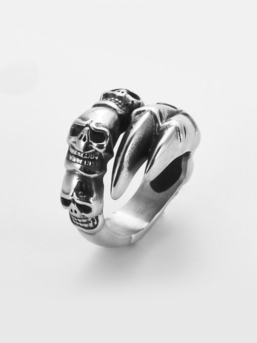 Retro steel Titanium Skull Vintage Mens Ring
