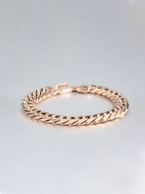 Rose gold (0.9CM wide) Titanium Geometric Minimalist Link Bracelet