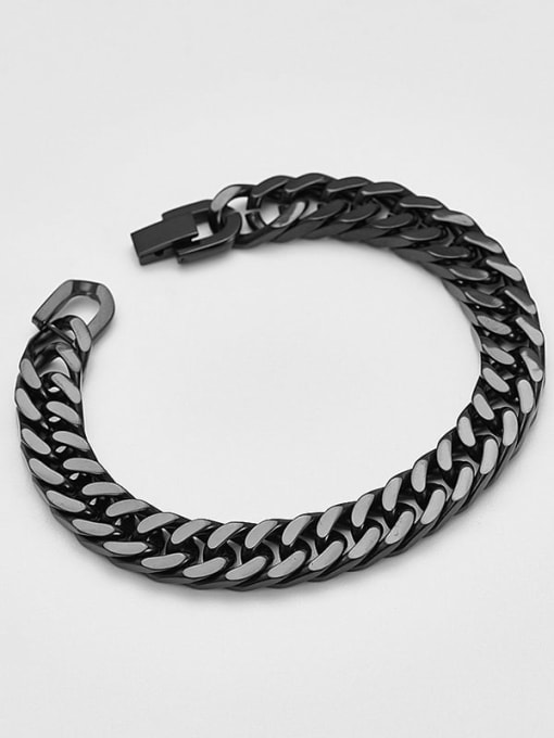 1.0cm black Titanium Geometric smooth Bracelet