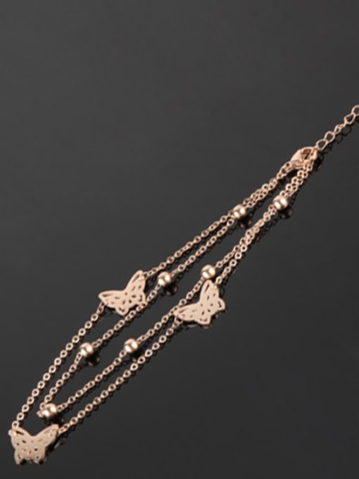 rose gold Titanium  Butterfly Dainty Anklet