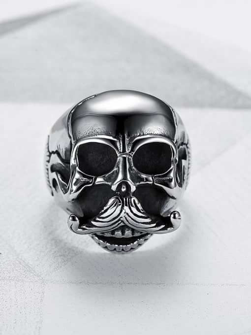 Mr.High Titanium Skull Vintage Band Ring 0