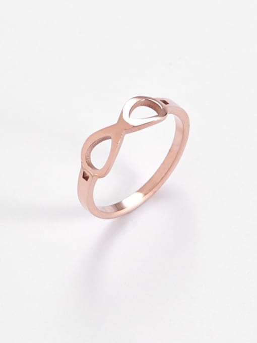 rose gold Titanium  Minimalist Hollow Nuber 8 Band Ring