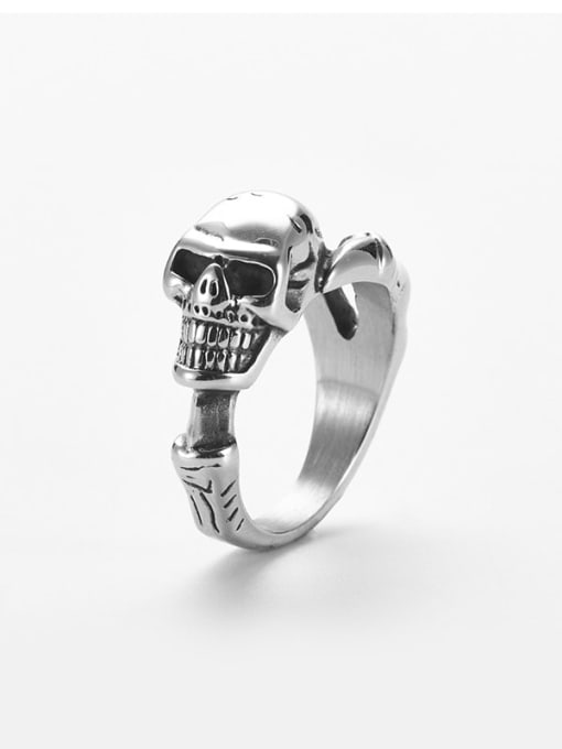 Retro steel Titanium Skull Vintage Mens Ring