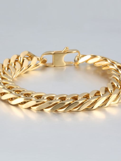Gold (1.2cm wide) Titanium+smooth Minimalist Chain