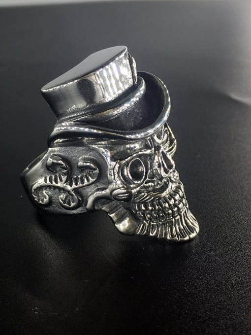 Mr.High Titanium Skull Vintage Band Ring 2