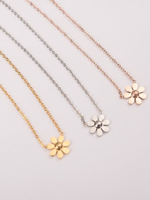 Ke Hong Titanium  Flower Minimalist Pendant  necklace 4