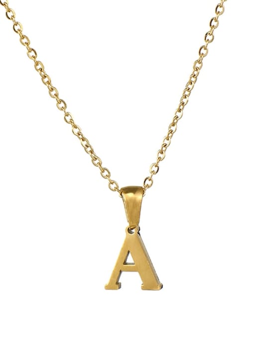 A Stainless steel  Minimalist  Letter EnglishPendant Necklace