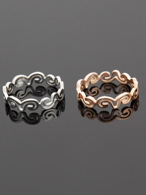 Ke Hong Titanium Steel Irregular Minimalist Band Ring