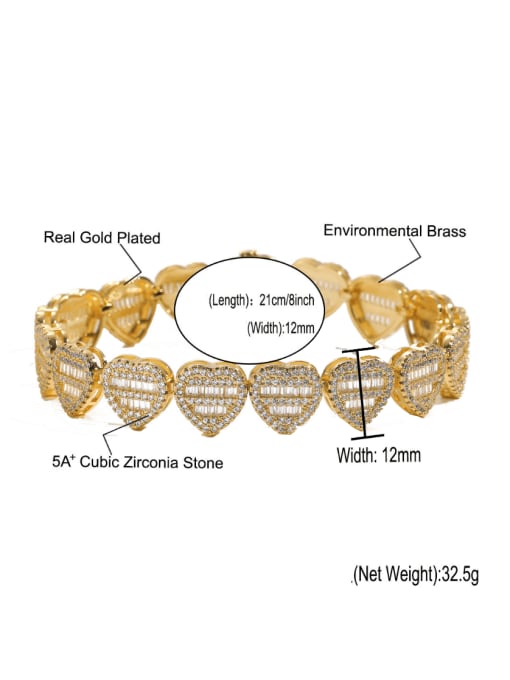 MAHA Brass Cubic Zirconia Heart Luxury Necklace 3