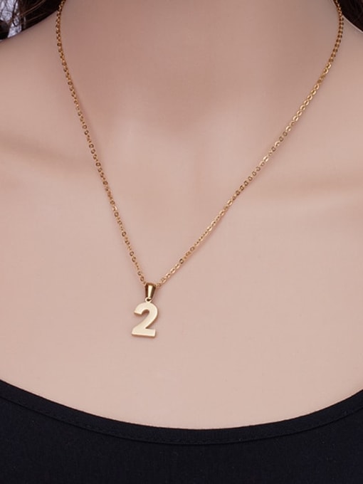 ZXIN Stainless steel Minimalist Number  Pendant Necklace 1