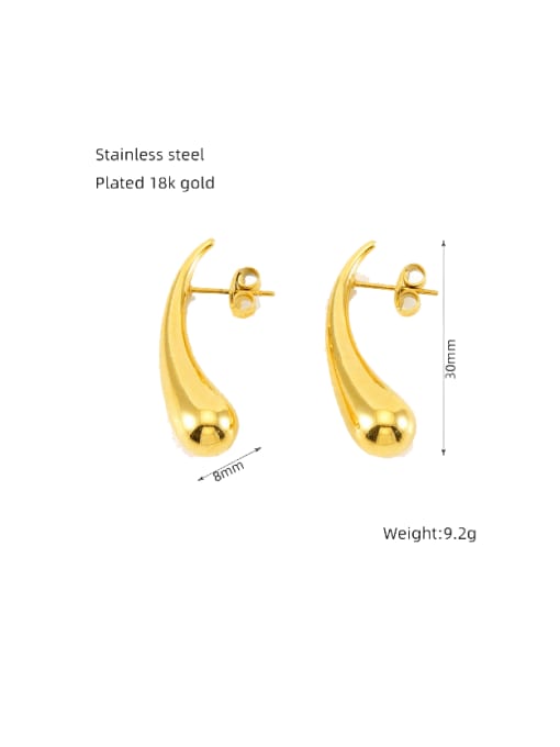 ZXIN Stainless steel Water Drop Minimalist Stud Earring 2