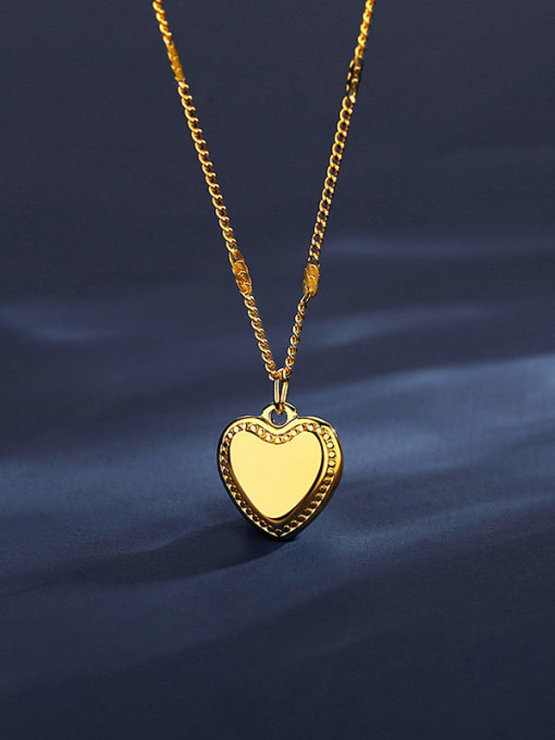 TN21061630 Titanium Steel Heart Minimalist Necklace
