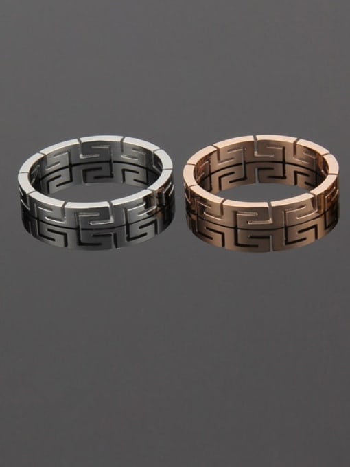 Ke Hong Titanium Steel Geometric Minimalist Band Ring 0