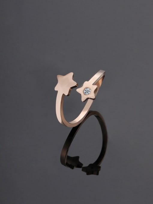 rose gold Titanium Star Minimalist Band Ring