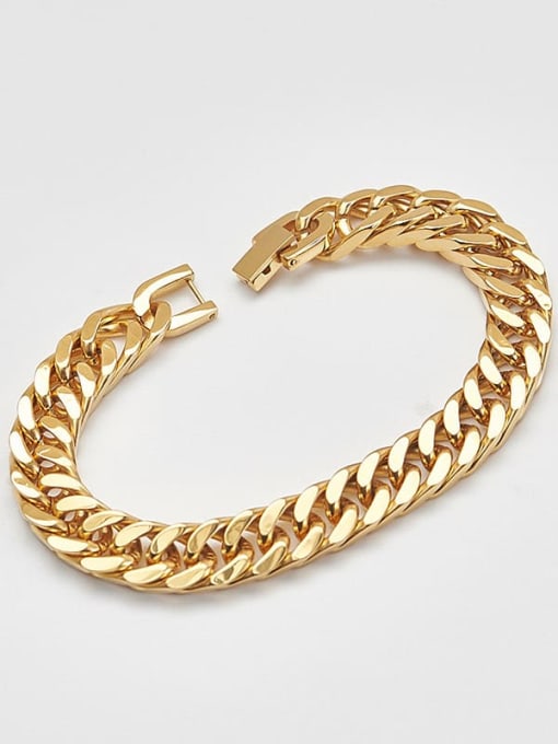 1.0cm gold Titanium Geometric smooth Bracelet